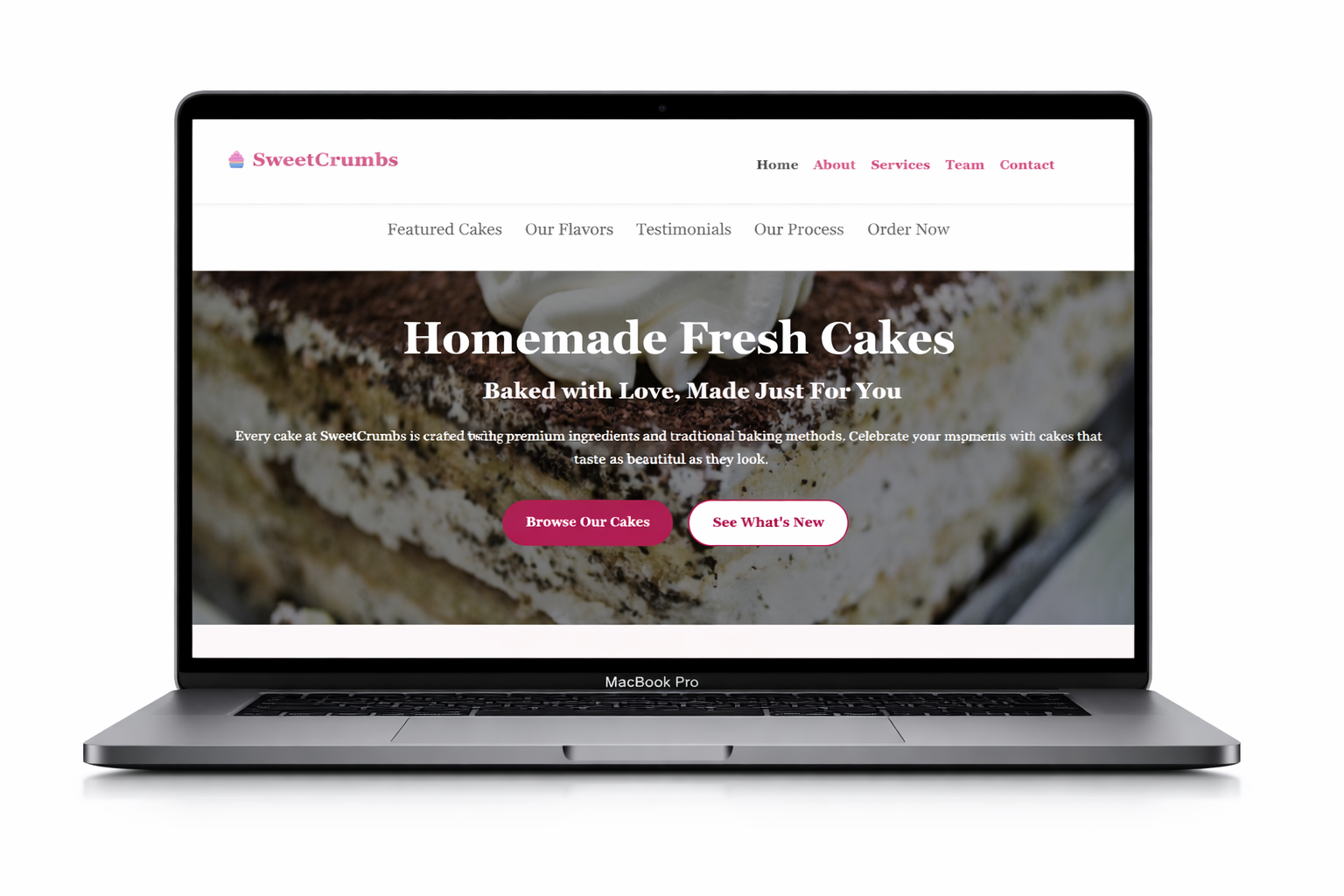 SweetCrumbs Cakes & Pastries Website